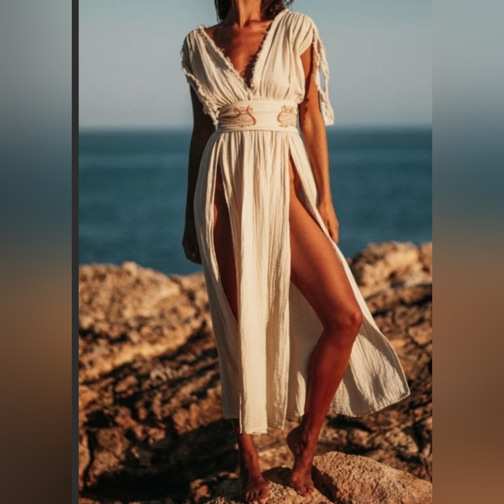 Elegant Cream Maxi Dress